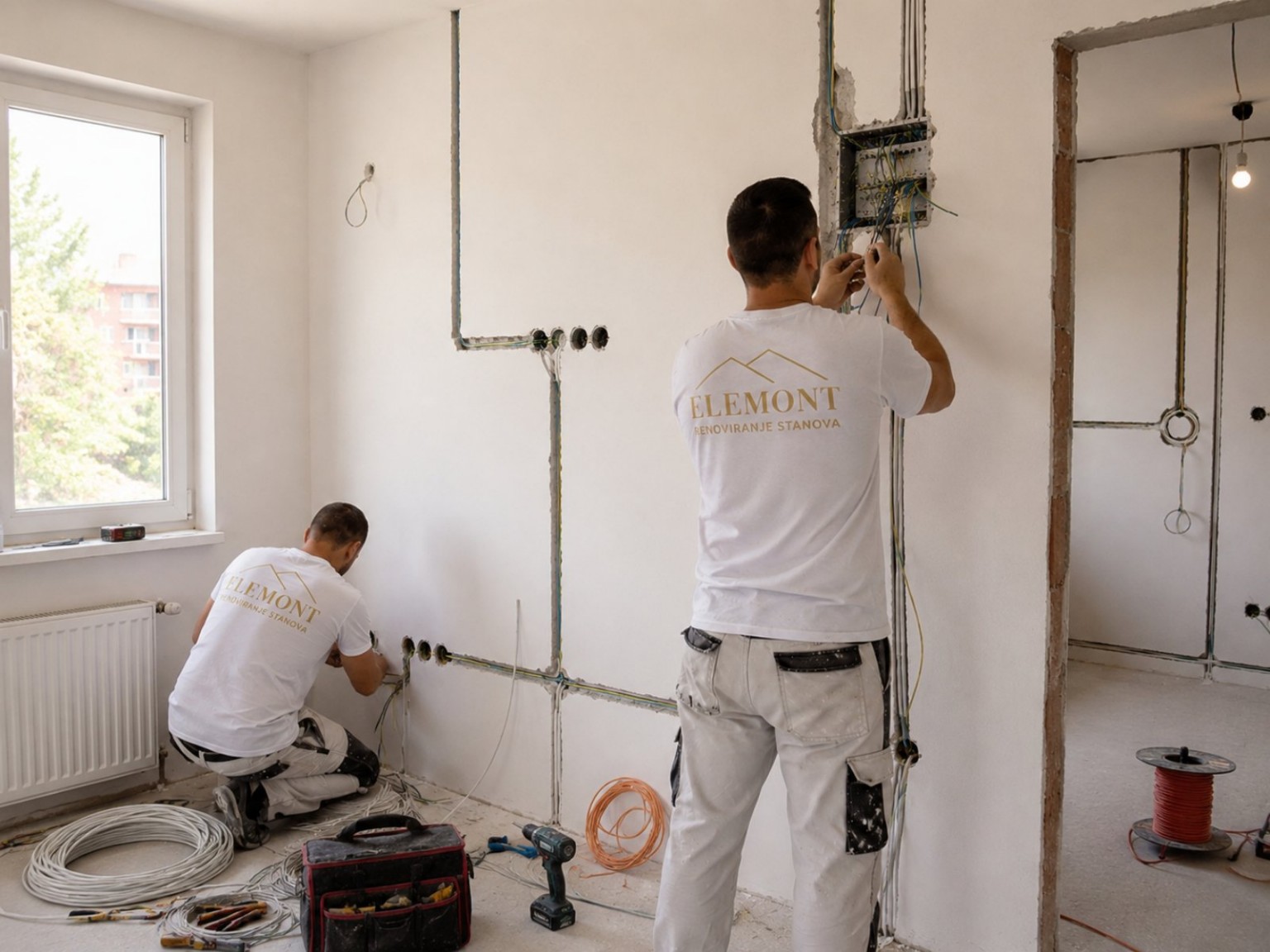 ELEMONT електроинсталације током реновирања стана у Будви